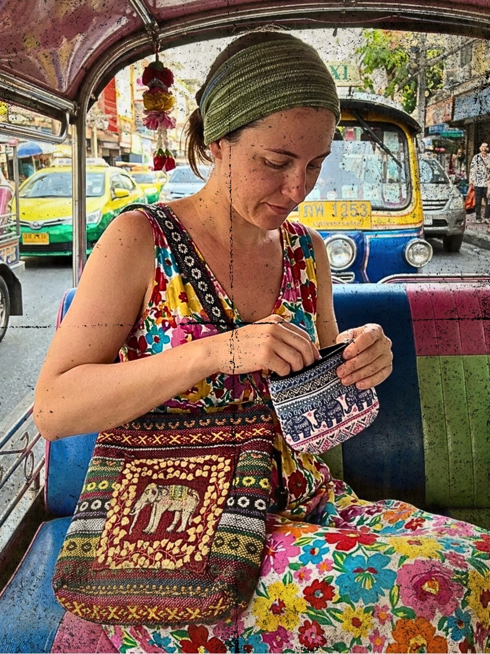 Thai Handmade Elephant Pattern Crossbody Bag Using Hmong/Lanna-style weaving Lot